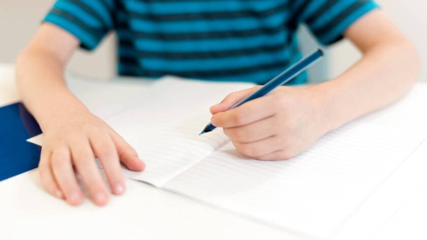 child left hand writing