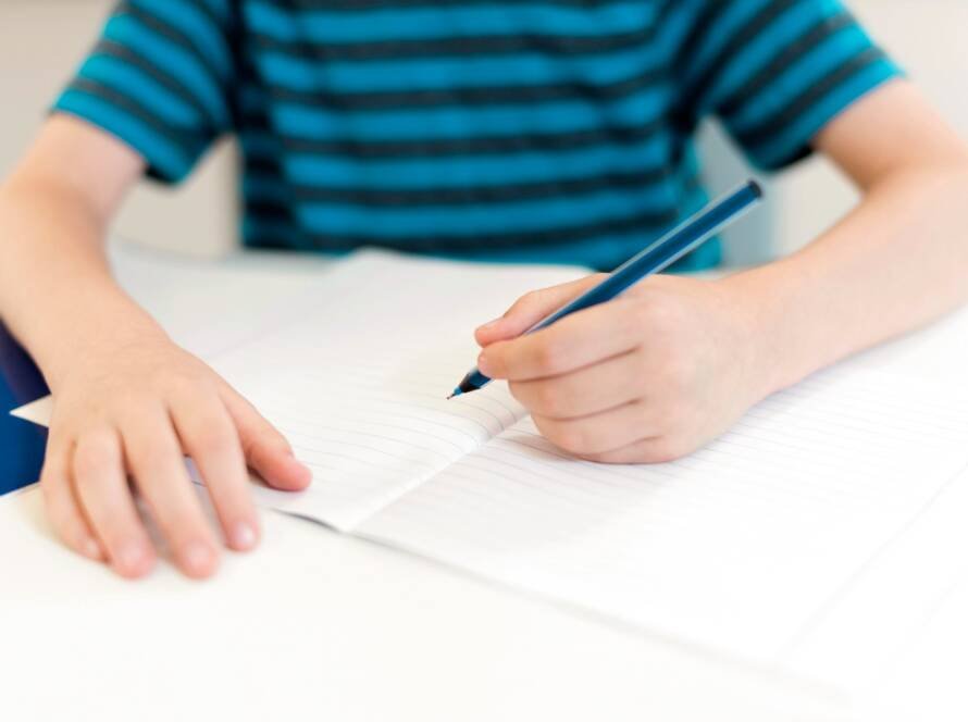 child left hand writing