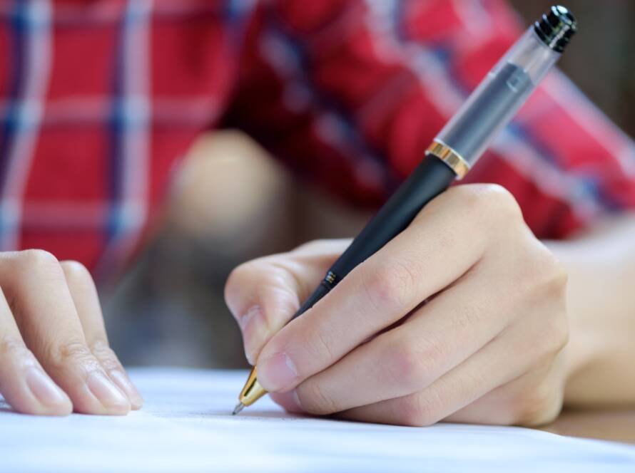 left hand writing