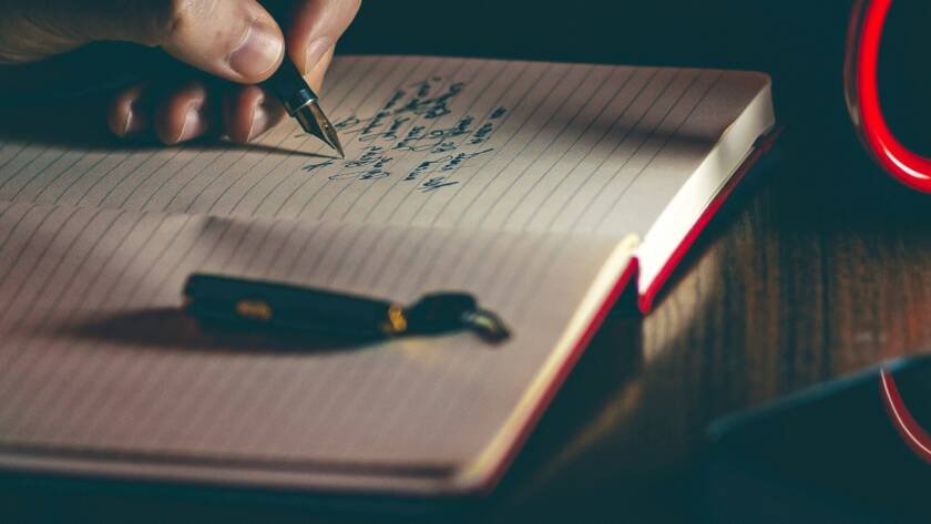 left writing hand