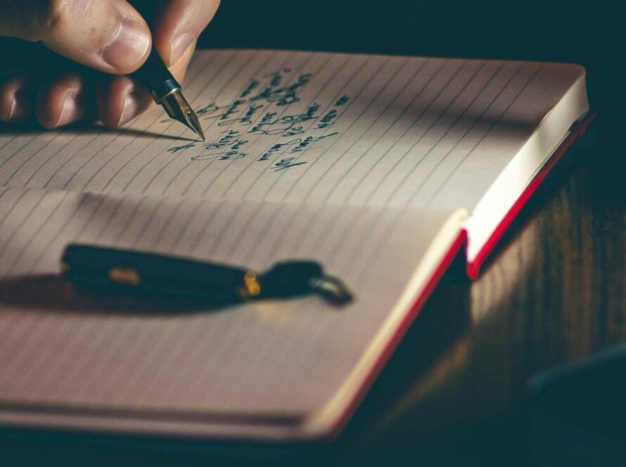 left writing hand