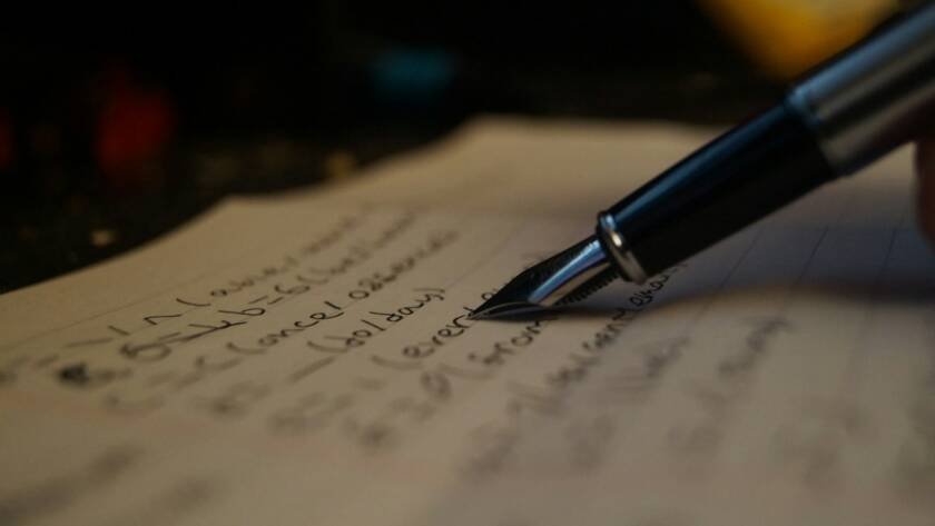 left handwriting