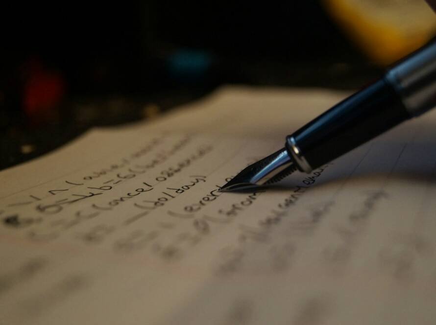 left handwriting